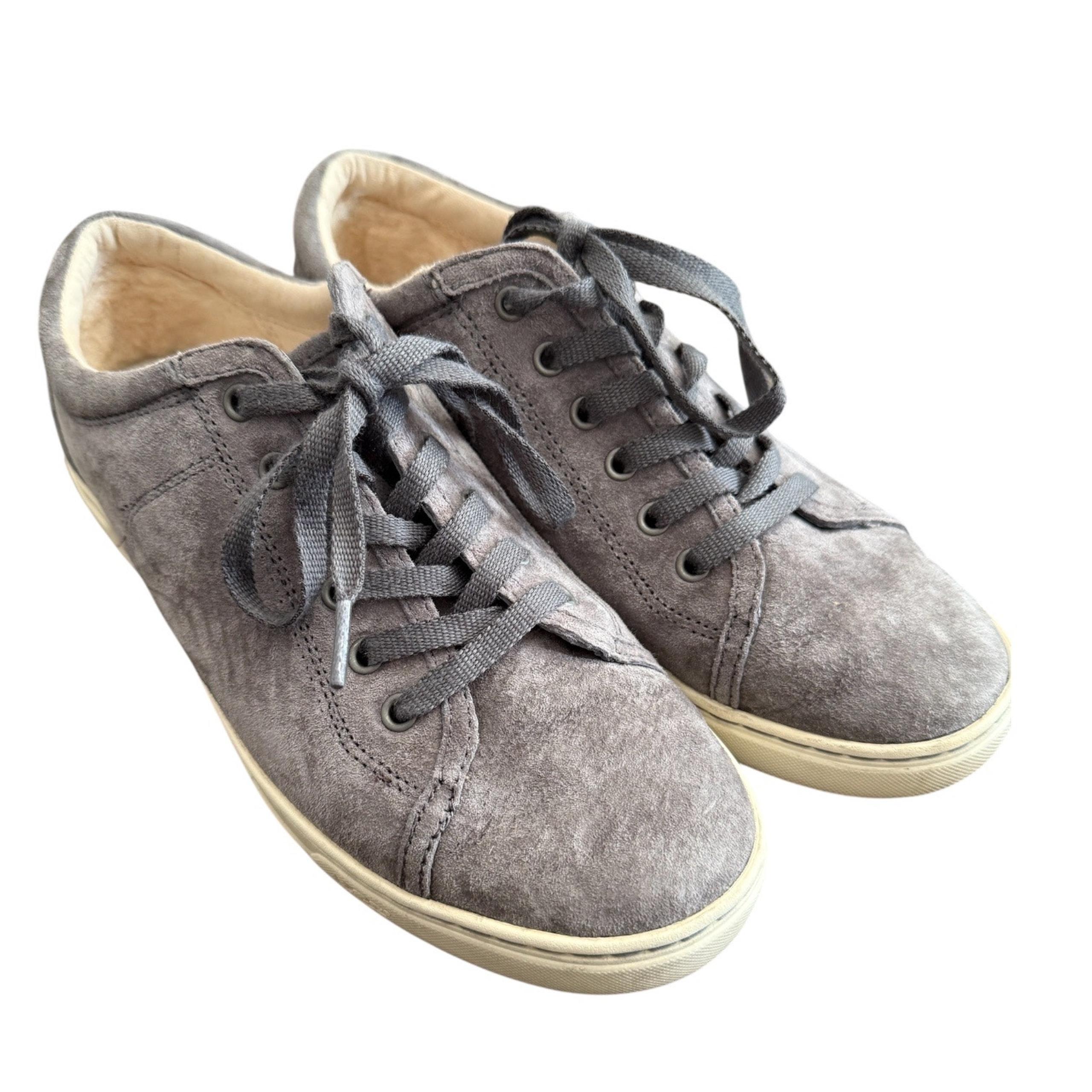 UGG Australia Suede Wool-Lined Sneakers Gray Size 8.5