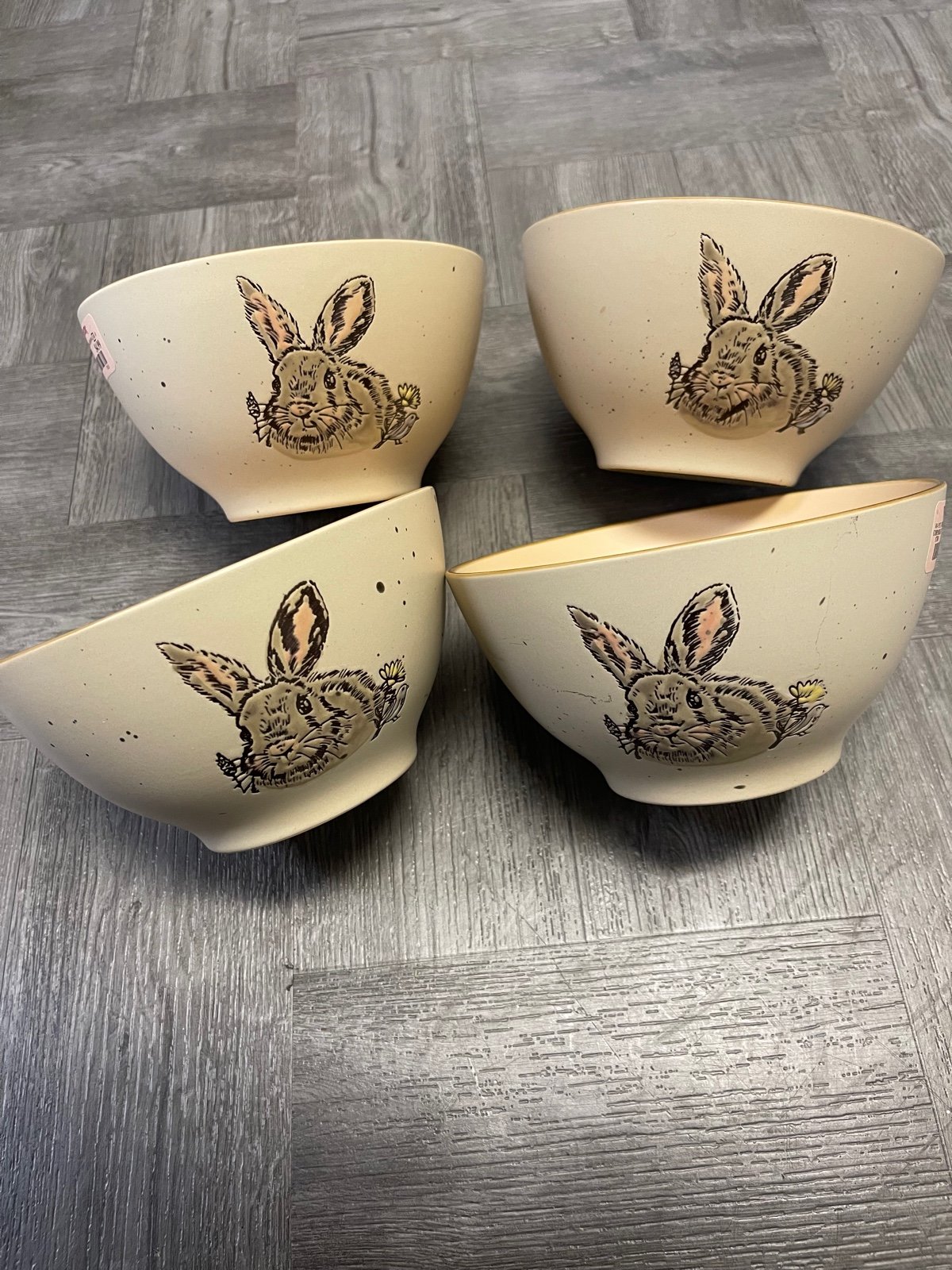 Spring Easter Bunny Bowls Set of 4
