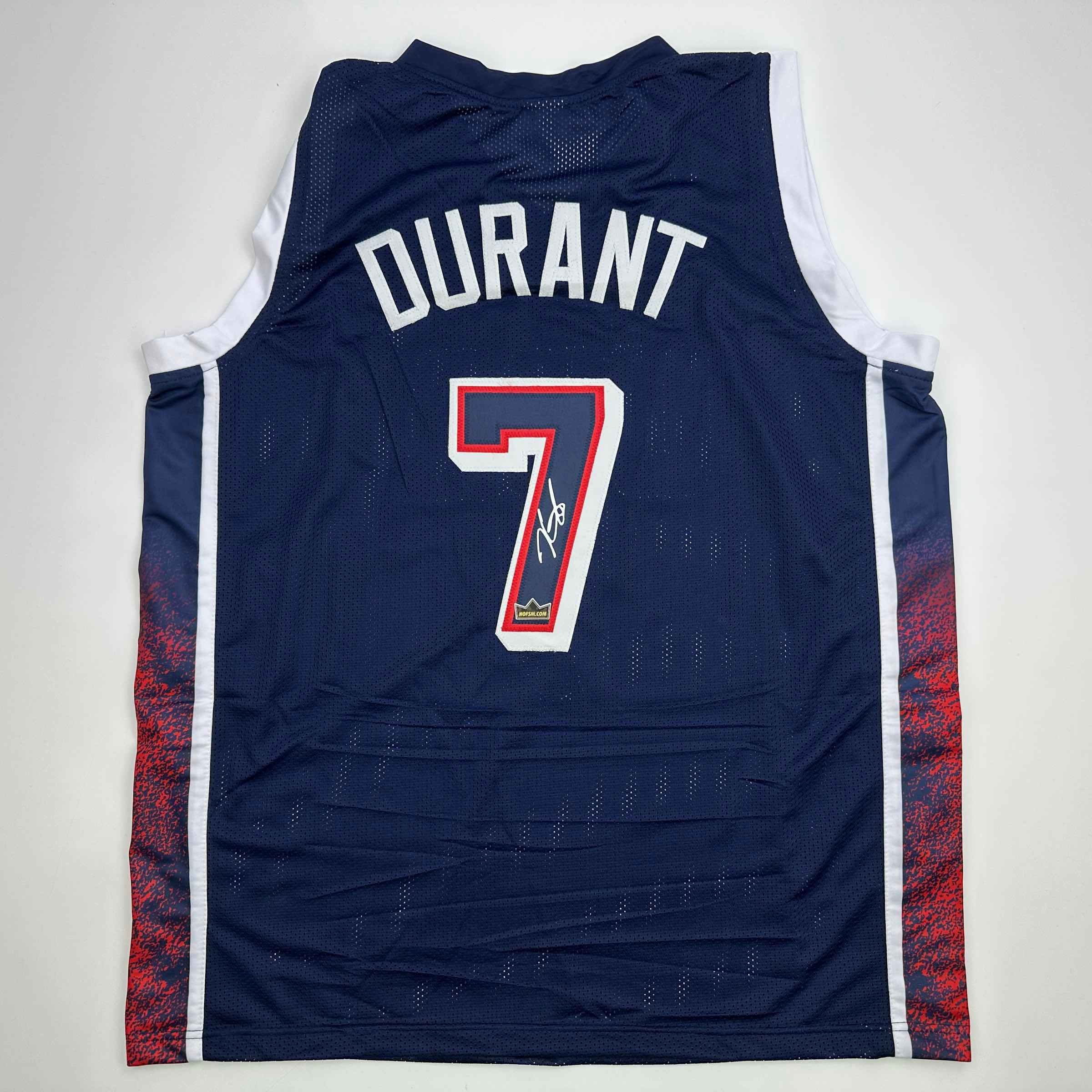 Facsimile Autographed Kevin Durant 2024 United States Team USA Blue Auto Jerse