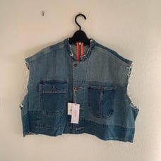 Denim sleeveless jacket search