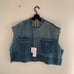 Denim sleeveless jacket search