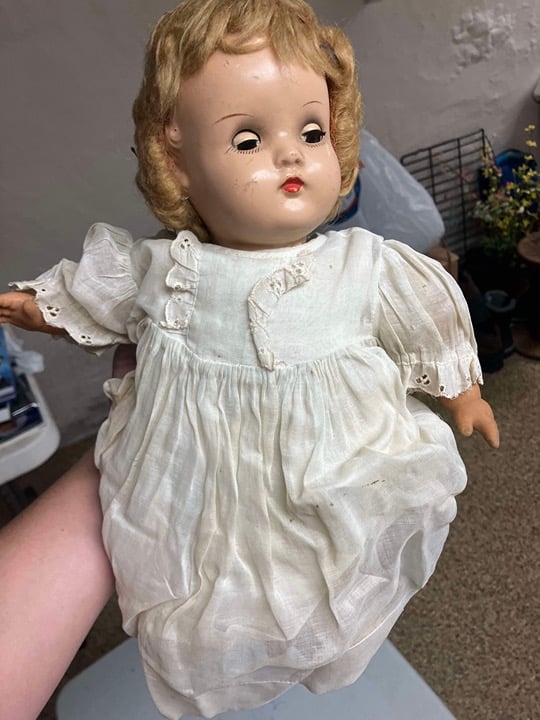 Antique Horseman Baby Doll w/ Closing Eyes