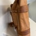 Vintage Distressed Brown Leather Shoulder Bag Fold over Hobo Double Handles