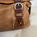 Vintage Distressed Brown Leather Shoulder Bag Fold over Hobo Double Handles