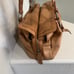 Vintage Distressed Brown Leather Shoulder Bag Fold over Hobo Double Handles