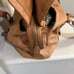 Vintage Distressed Brown Leather Shoulder Bag Fold over Hobo Double Handles