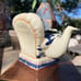 Vintage Cardew Teddy Bear on Chinoserie Painted Loveseat