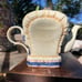 Vintage Cardew Teddy Bear on Chinoserie Painted Loveseat