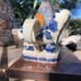 Vintage Cardew Teddy Bear on Chinoserie Painted Loveseat