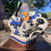 Vintage Cardew Teddy Bear on Chinoserie Painted Loveseat