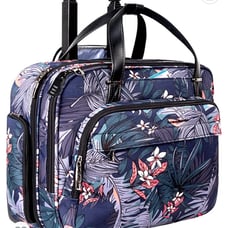 Floral rolling laptop bag
