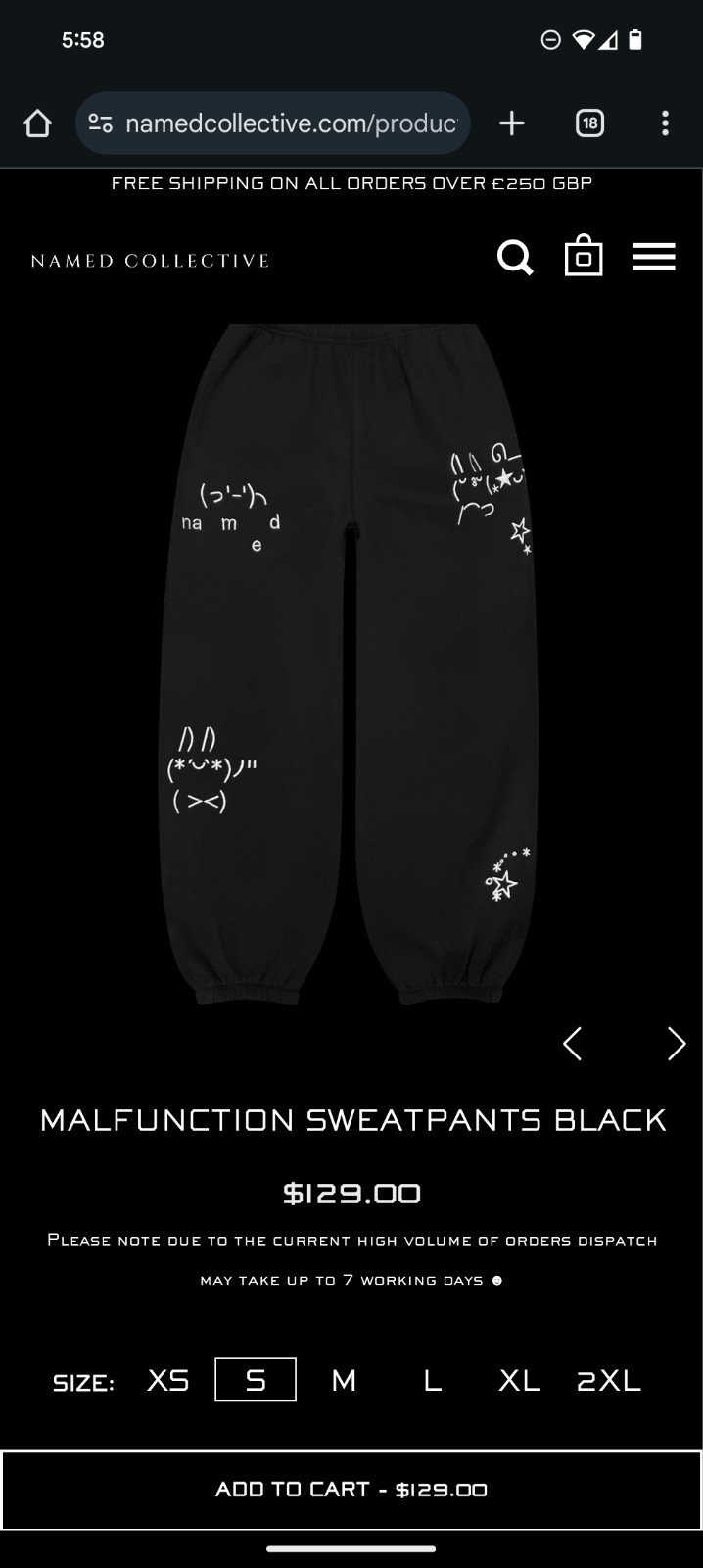 MALFUNCTION SWEATPANTS BLACK Named Collective extra small
