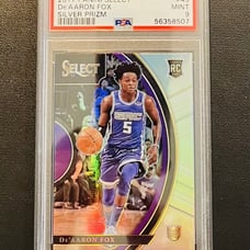 2017-18 Panini Select De’AARON FOX Concourse Silver Prizm Rookie RC PSA 9 Kings