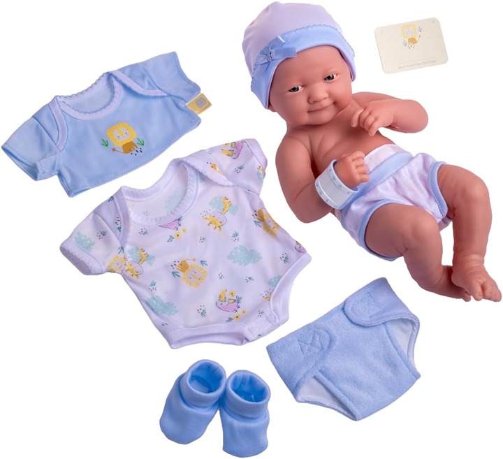 8 piece Layette Baby Doll Gift Set, 14 Life-Like Smiling Doll w/ Accessories