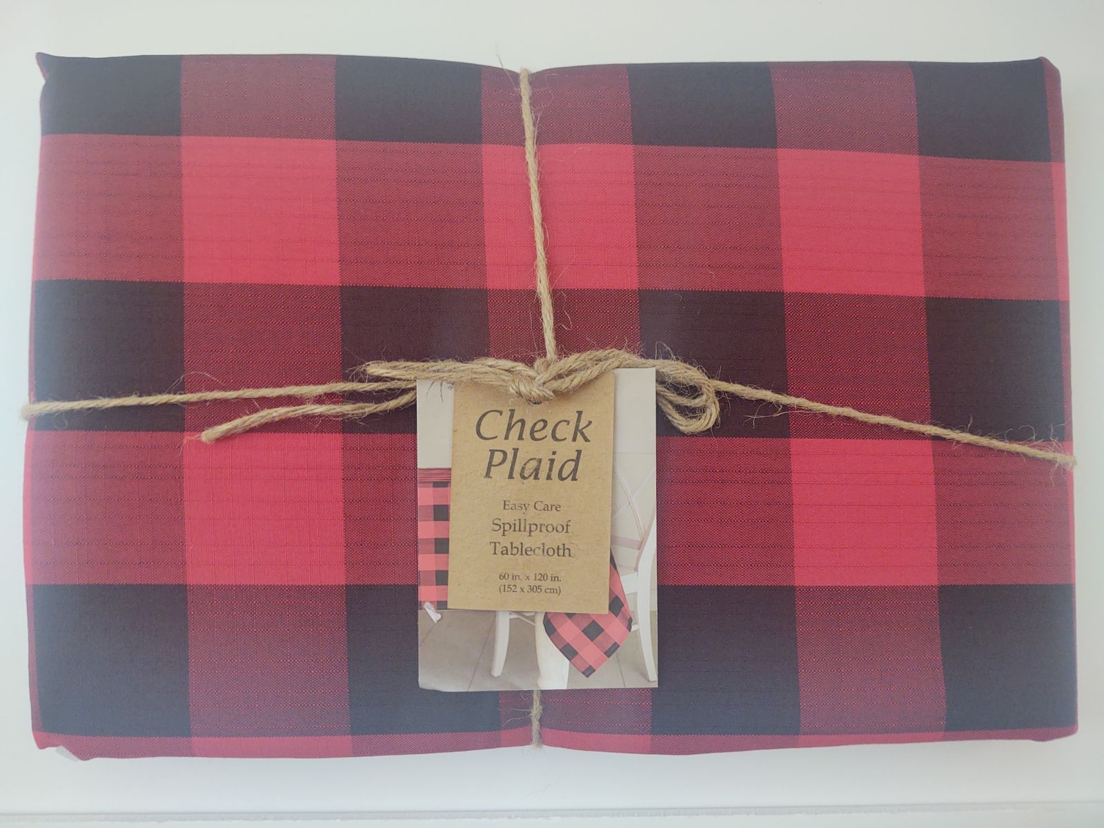 Check Plaid Easy Care Spillproof Tablecloth
