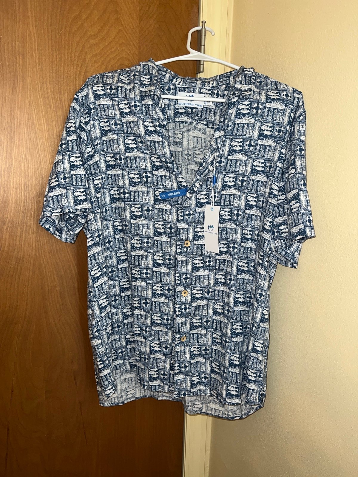 Southern Tide Linen Blend Mens button down