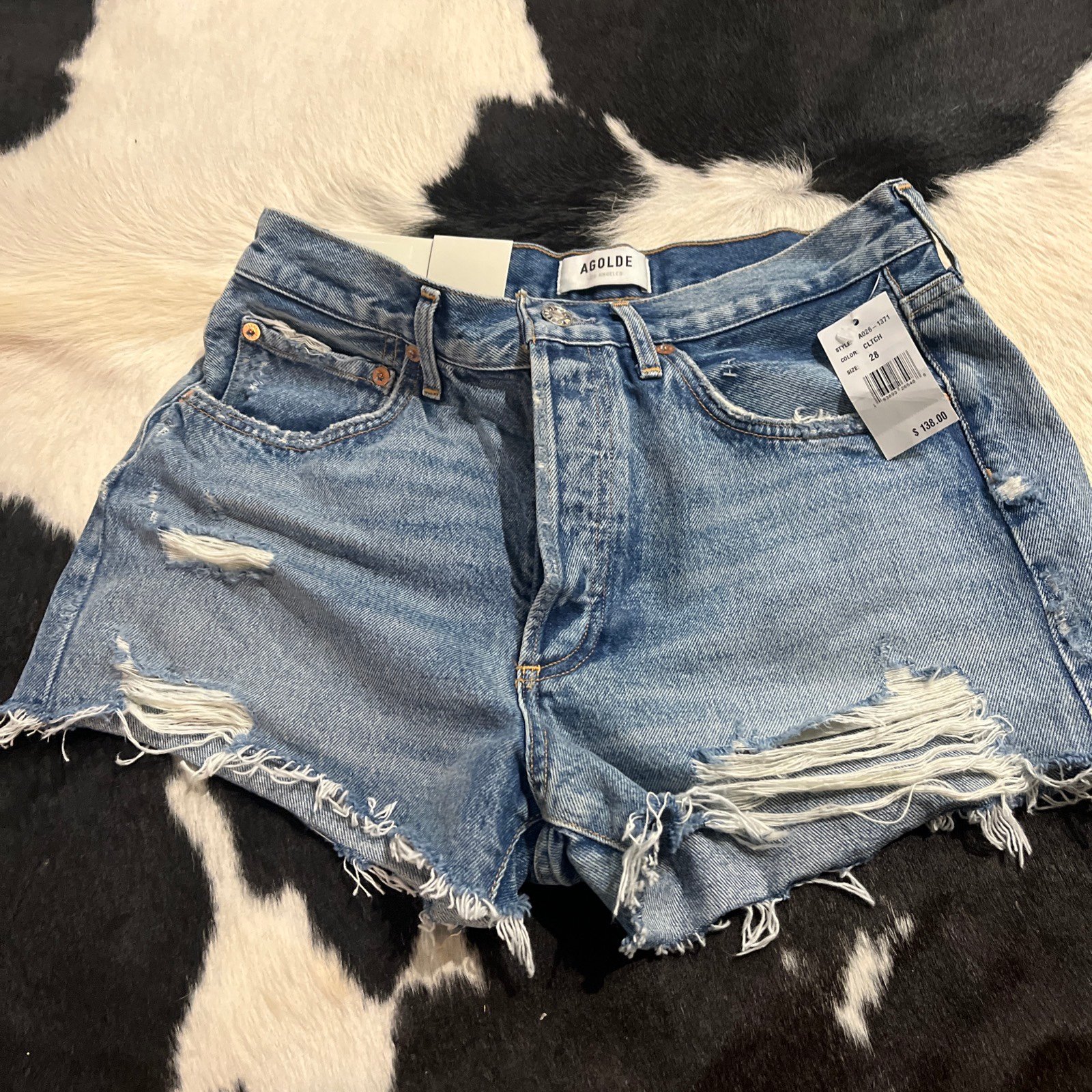 AGOLDE Parker Vintage Cutoff Jean Denim Shorts Button Fly 28 Made out of 100% or