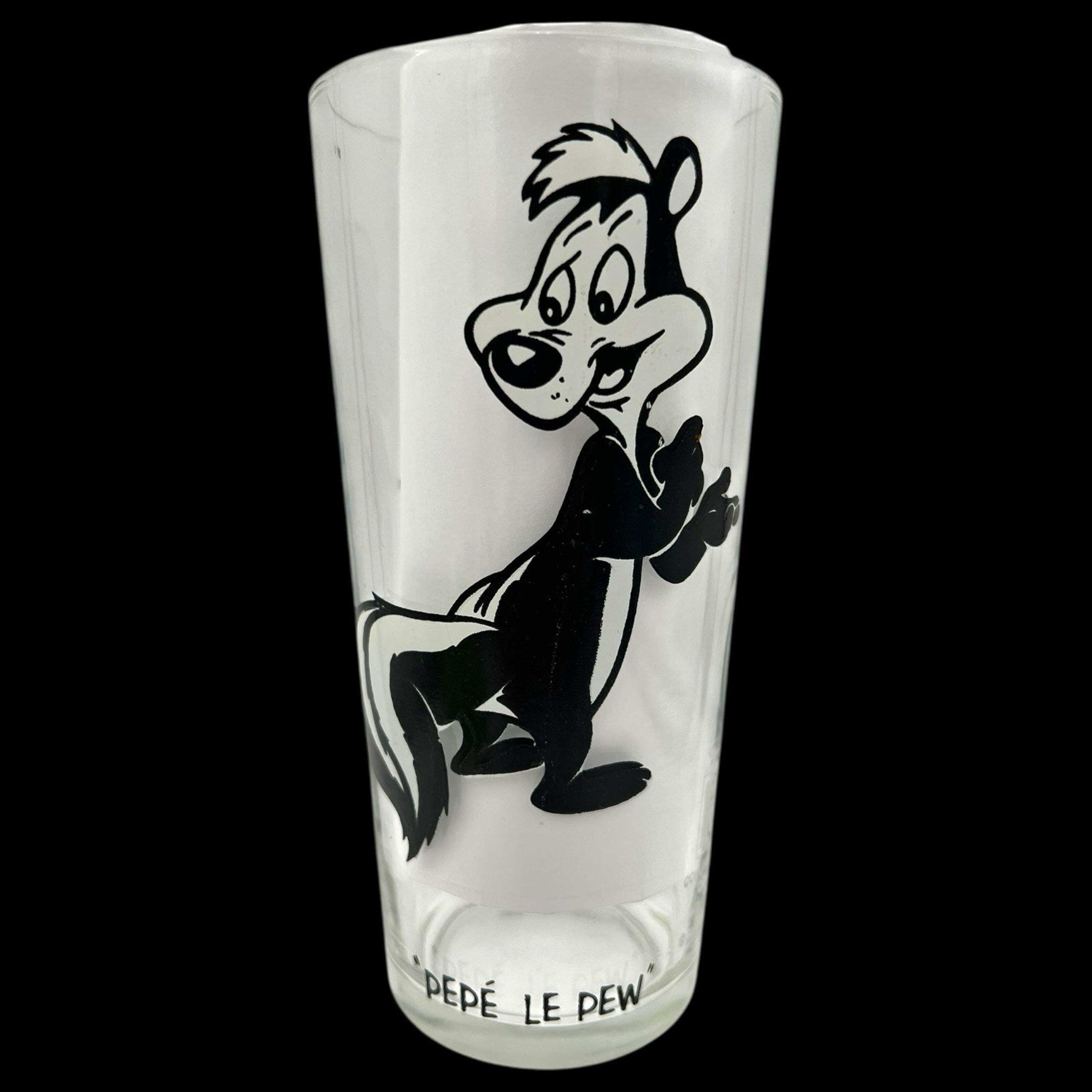 Vintage 1970s Pepsi Cola Warner Brothers Pepe Le Pew Tumbler Drinking Glass 16oz