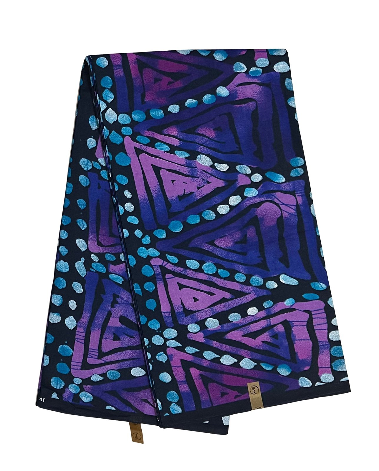 African Print Fabric/ Ankara - Purple, Blue, Black “Drumfire Echo”, 6 Yards