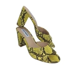 Steve Madden Celestial Womens NEW Black/Yellow Snakeskin Heels - sz. 6M