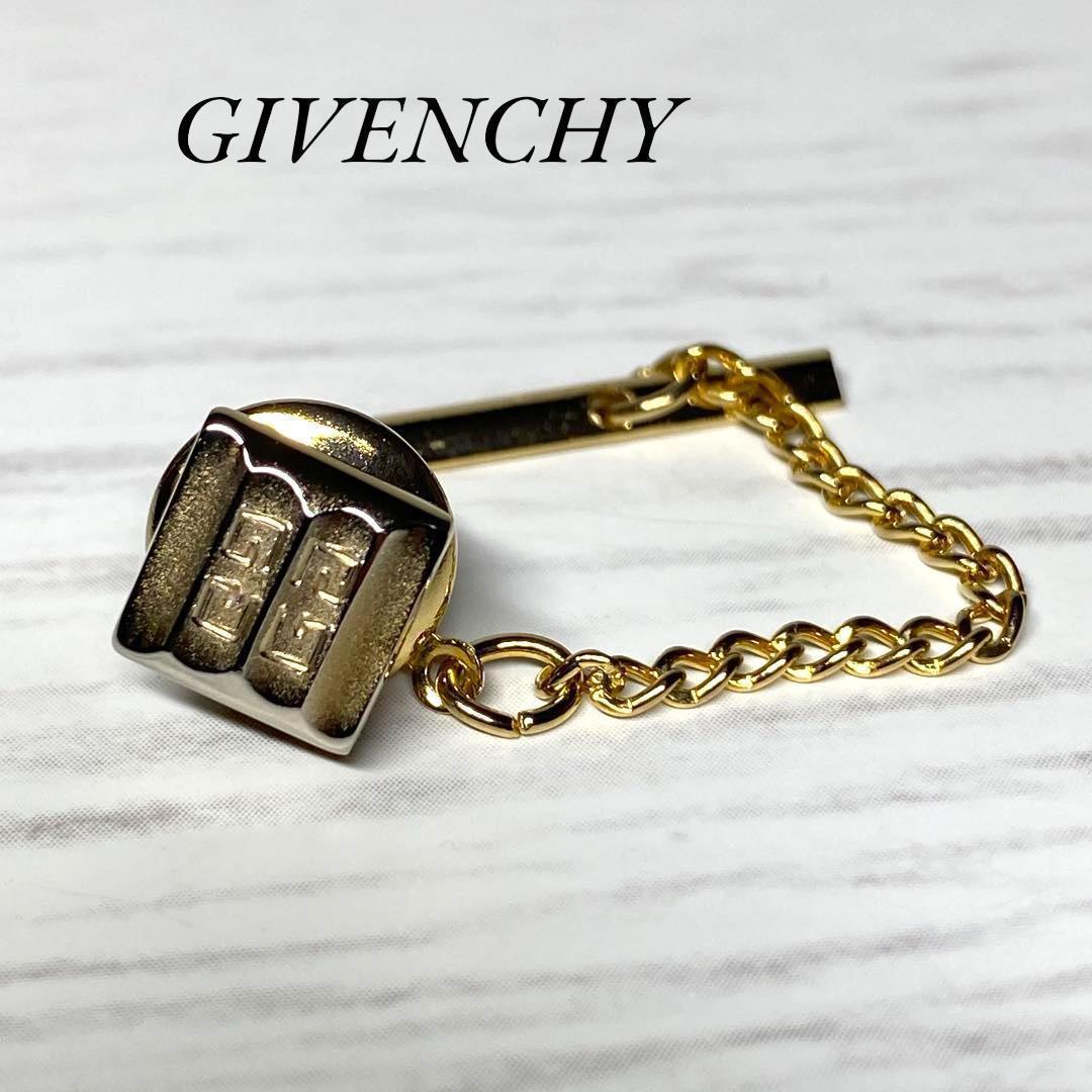 【Excellent Condition】 Givenchy Tie Pin Tie Chain G Logo Gold Men's