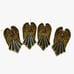 Vintage Art Deco Gold Toned Angel Ornament with Mirrored Skirt MCM Set Of 4 Xmas