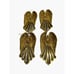 Vintage Art Deco Gold Toned Angel Ornament with Mirrored Skirt MCM Set Of 4 Xmas