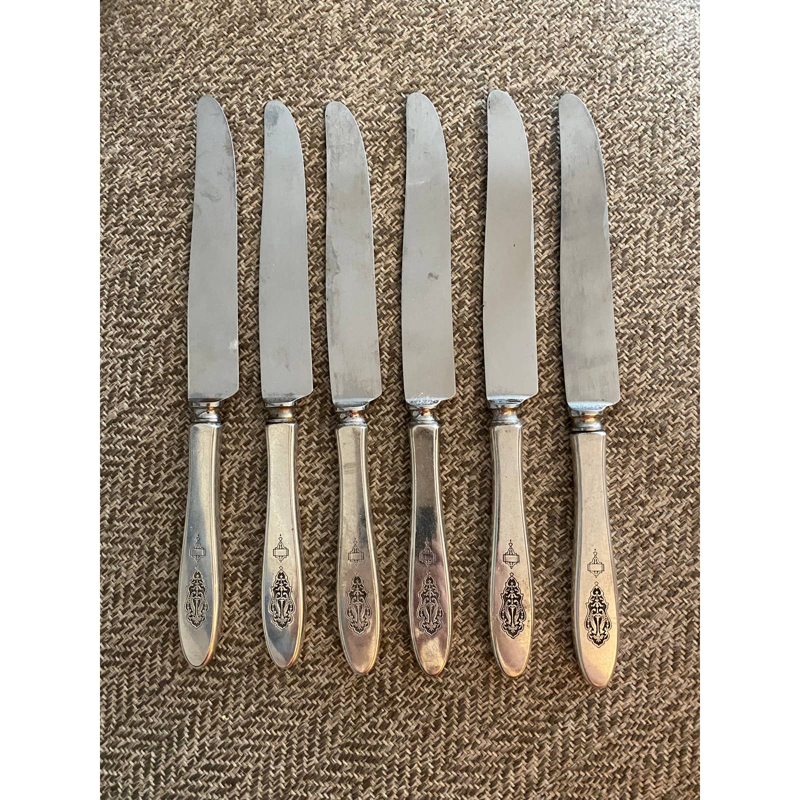 Bird of Paradise by Oneida, silverplate 1923 stainless blade w/ bolster, set/6
