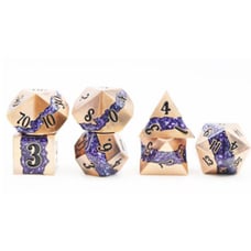 Mica Series 7 piece Metal Dice Set