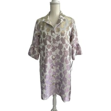 CAROLINE ROSE Floral Lavender Iridescent Lightweight Jacket Coat Sz S NEW w tags