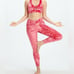 Women's Fabletics crushed velour 3 piece set color strawberry with gold hardware