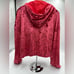 Women's Fabletics crushed velour 3 piece set color strawberry with gold hardware
