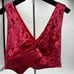 Women's Fabletics crushed velour 3 piece set color strawberry with gold hardware
