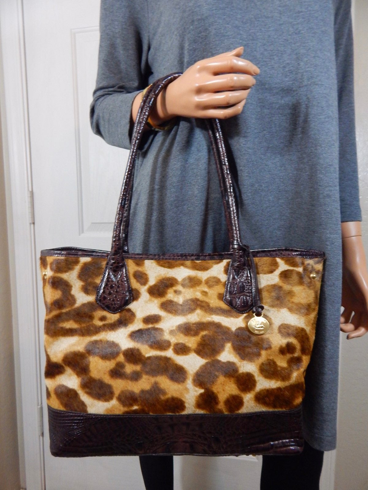 leopard brahmin purse