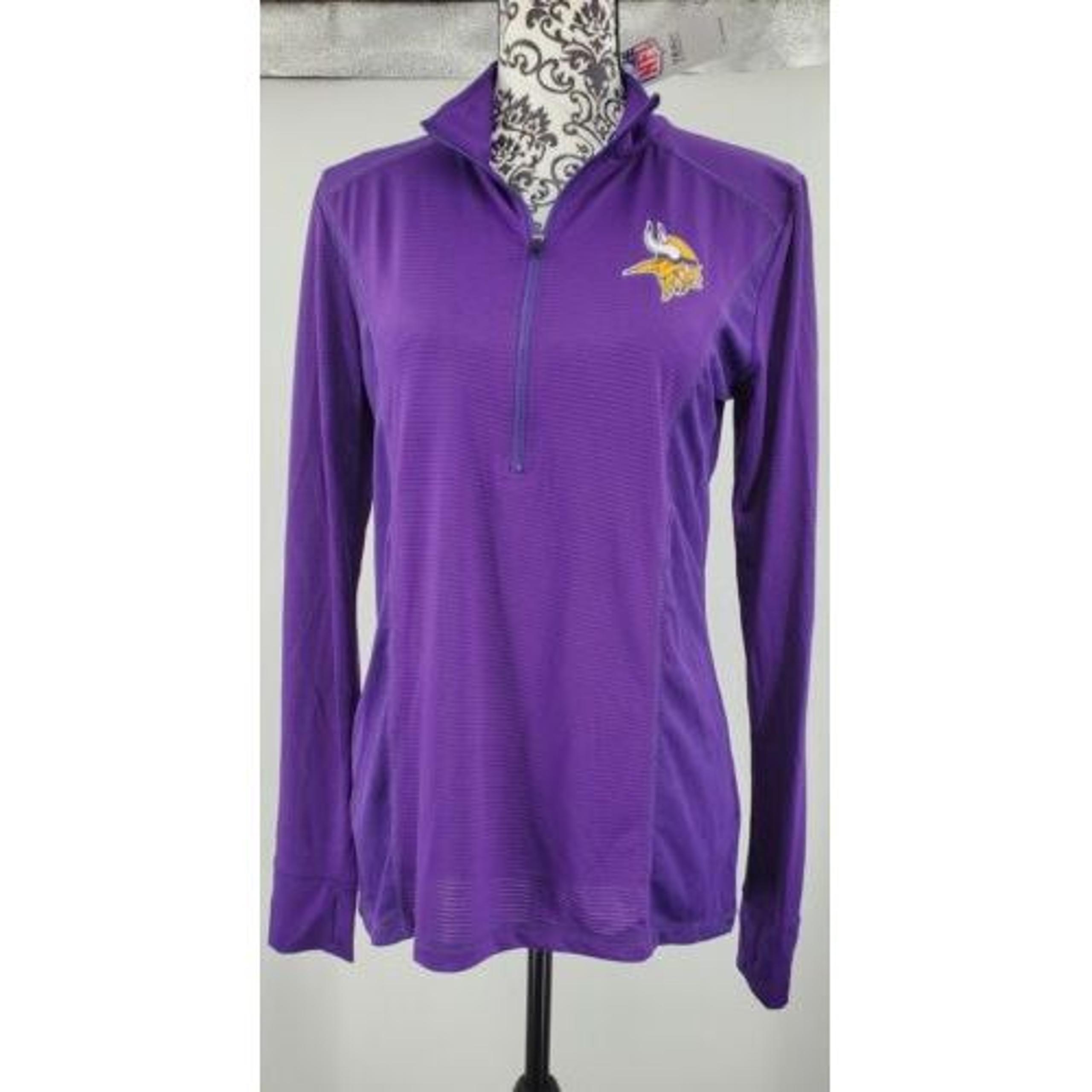 Minnesota Vikings NFL Team Apparel 1/2 Zip Pullover Mock Neck Women's Large New