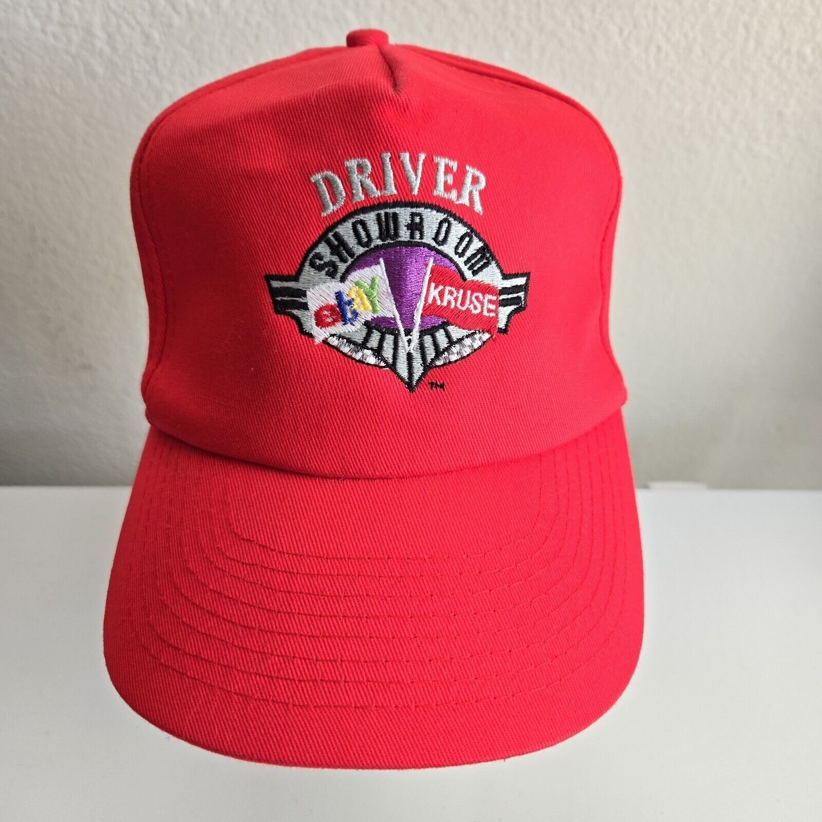 Vintage eBay Motors Kruse Showroom Driver Baseball Cap Hat Red Snapback Toppers
