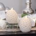 Luminara Set of (2) Flameless White/Silver Pinecone Candles & (2) Remotes