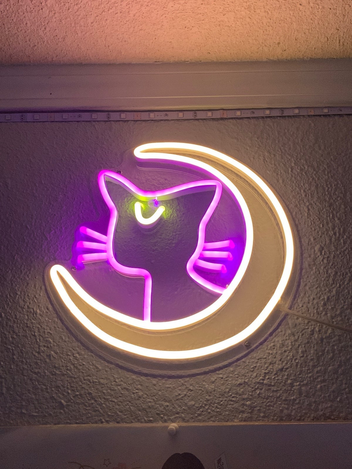 Sailor Moon Luna bedroom LED neon sign