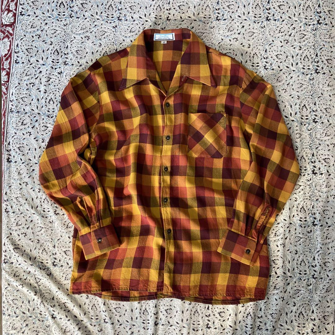 60s German-made rayon open collar box euro work 50s ombre
