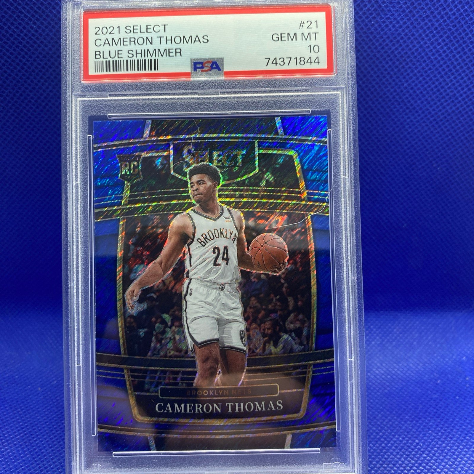 2021 Select Cameron Thomas PSA 10 Blue Shimmer RC Rookie #21 Nets Pop 22