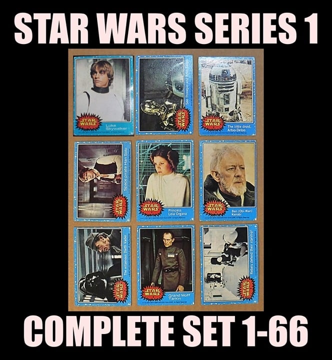 Star Wars Cards 1977 Topps Series 1 Blue 66 Card Set & Pocket Pages Mid Grade-Ex
