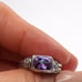 925 Sterling Silver Handcrafted Artisan Amethyst Balinese Ring Size 8