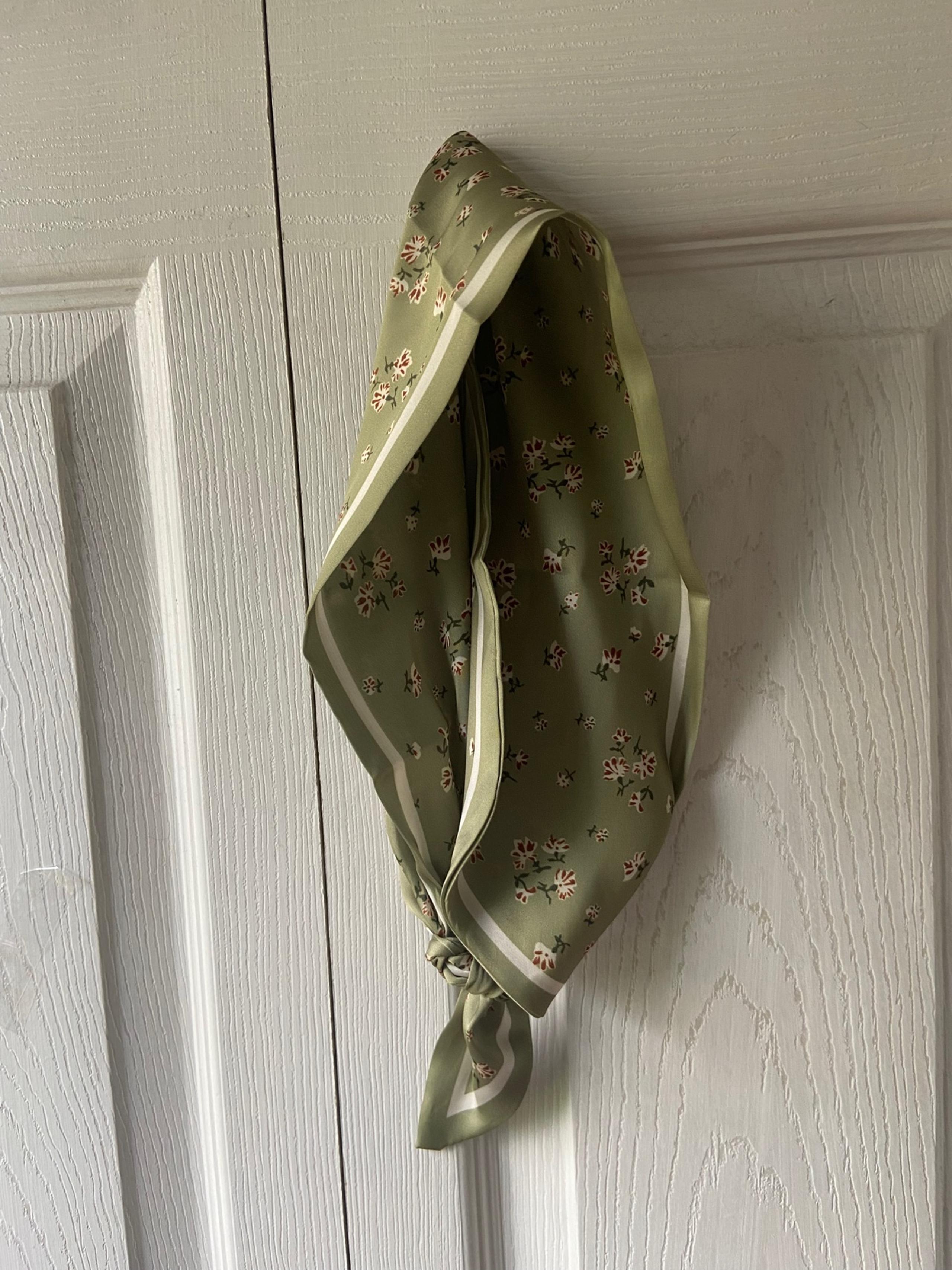 woman’s silk floral head scarf