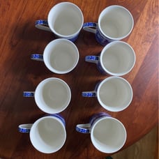 Spode blue italian mugs set of 8
