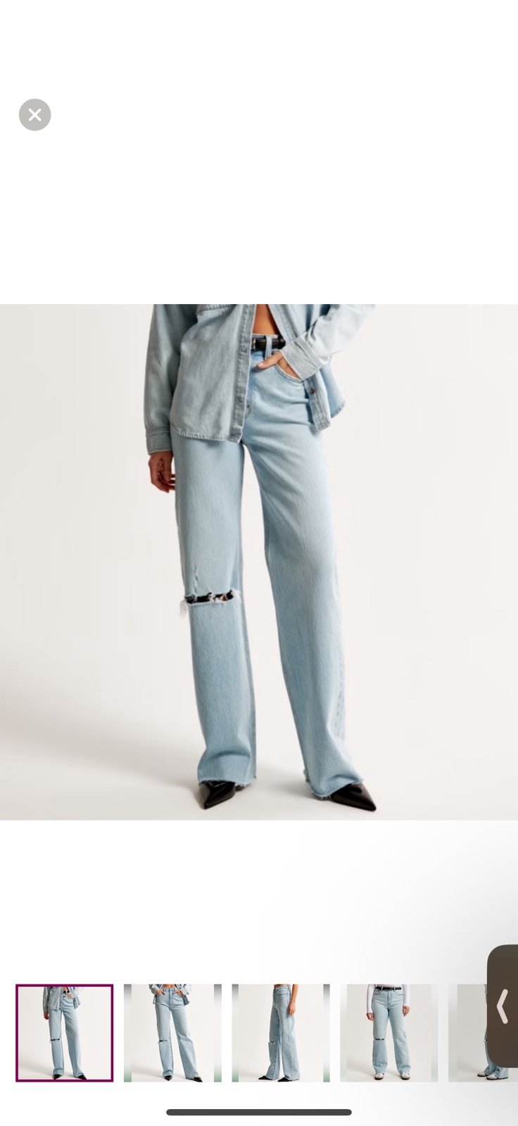 Abercrombie and Fitch Curve Love High Rise 90s Relaxed Jean light blue