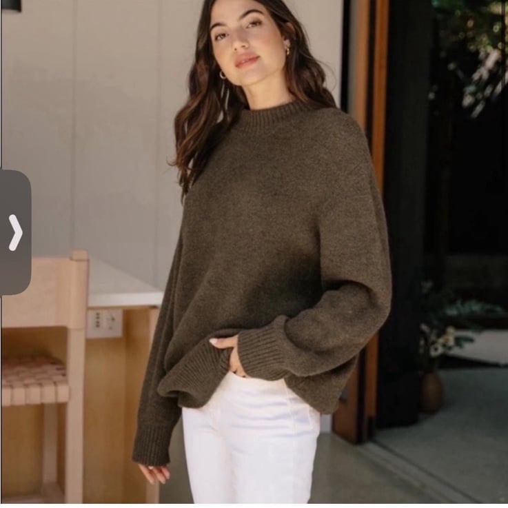 Jenni Kayne Oversized Cotton Pullover in Cedar Brown