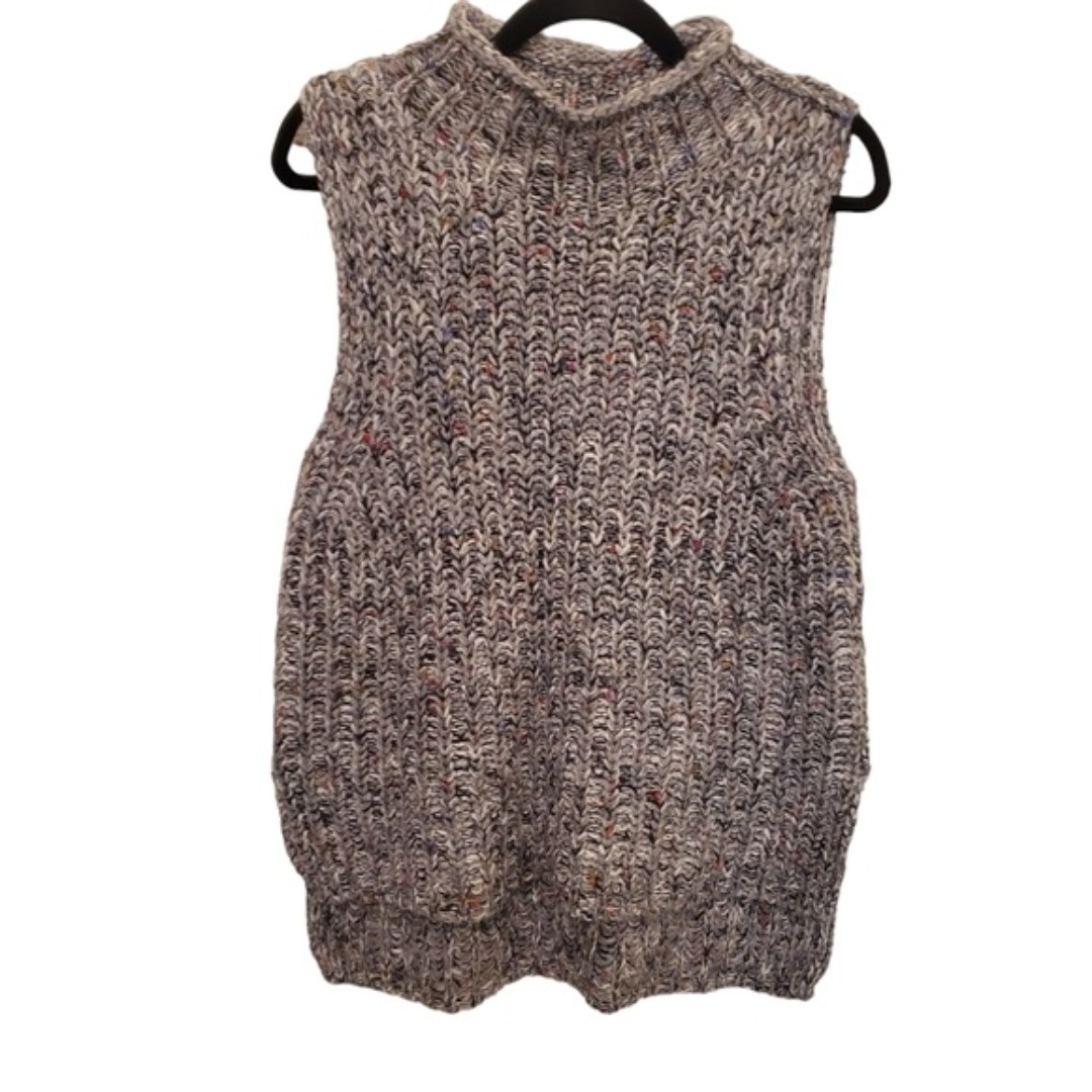 Moth by Anthropologie Medium Cotton Wool Blend Peppered Cable Sweater Vest