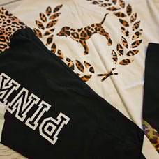 PINK 2 PC CHEETAH YOGA OUTFIT
