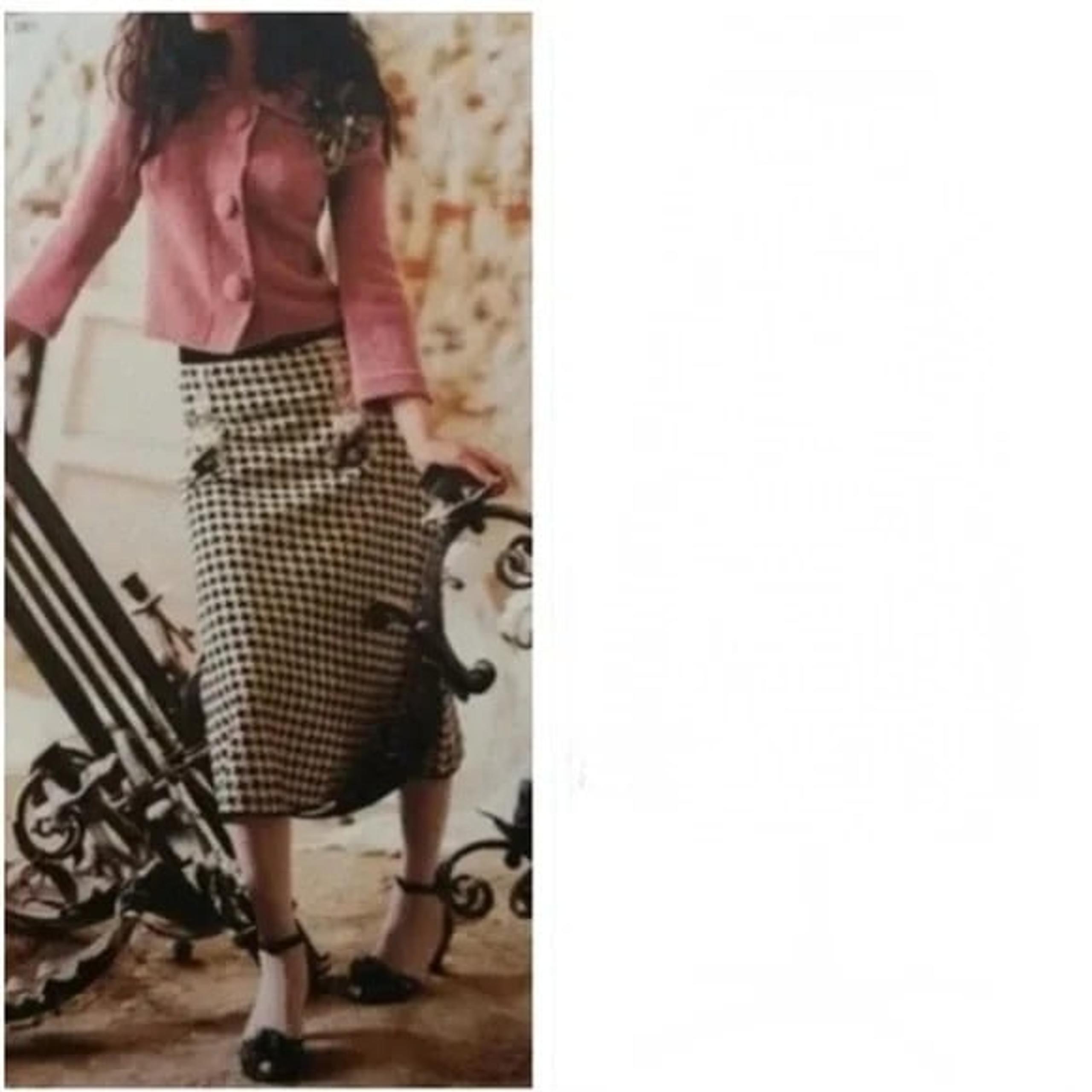 Anthropologie Snack Houndstooth Skirt Womens 12 Rockabilly Black White Flare
