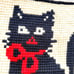 Needlepoint Black Cat Pillow Canvas Completed Square Gobelin L 01.44